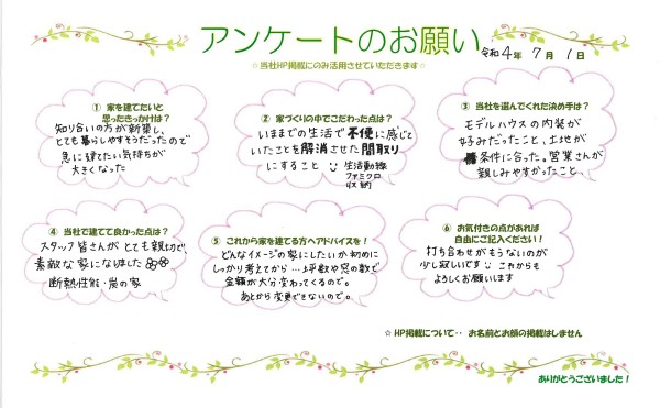 お客様の声をいただきました！